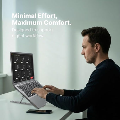 Adjustable Metal Laptop Stand  Ergonomic Aluminum Laptop Riser for Desk & Tabletop