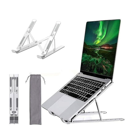 Adjustable Metal Laptop Stand  Ergonomic Aluminum Laptop Riser for Desk & Tabletop