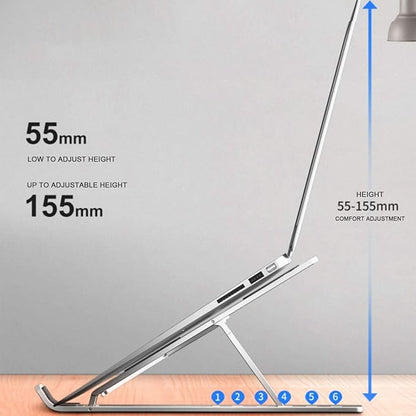 Adjustable Metal Laptop Stand  Ergonomic Aluminum Laptop Riser for Desk & Tabletop