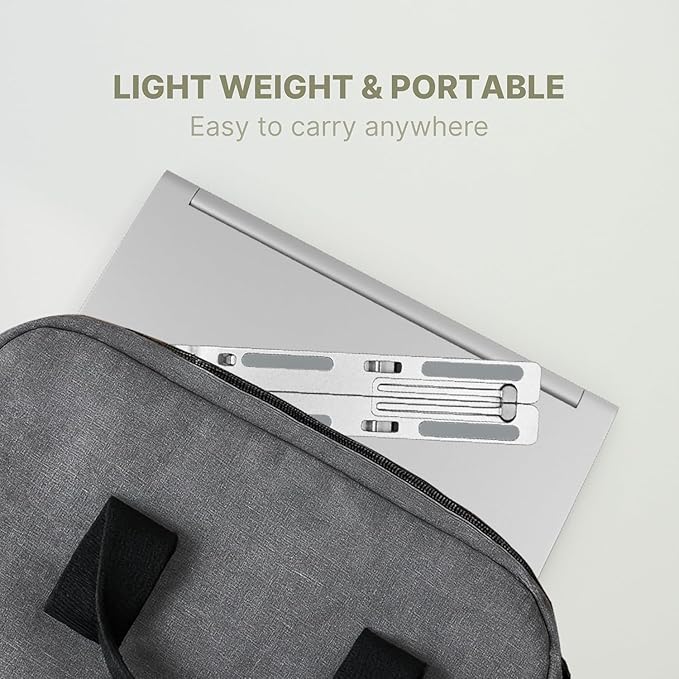 Adjustable Metal Laptop Stand  Ergonomic Aluminum Laptop Riser for Desk & Tabletop