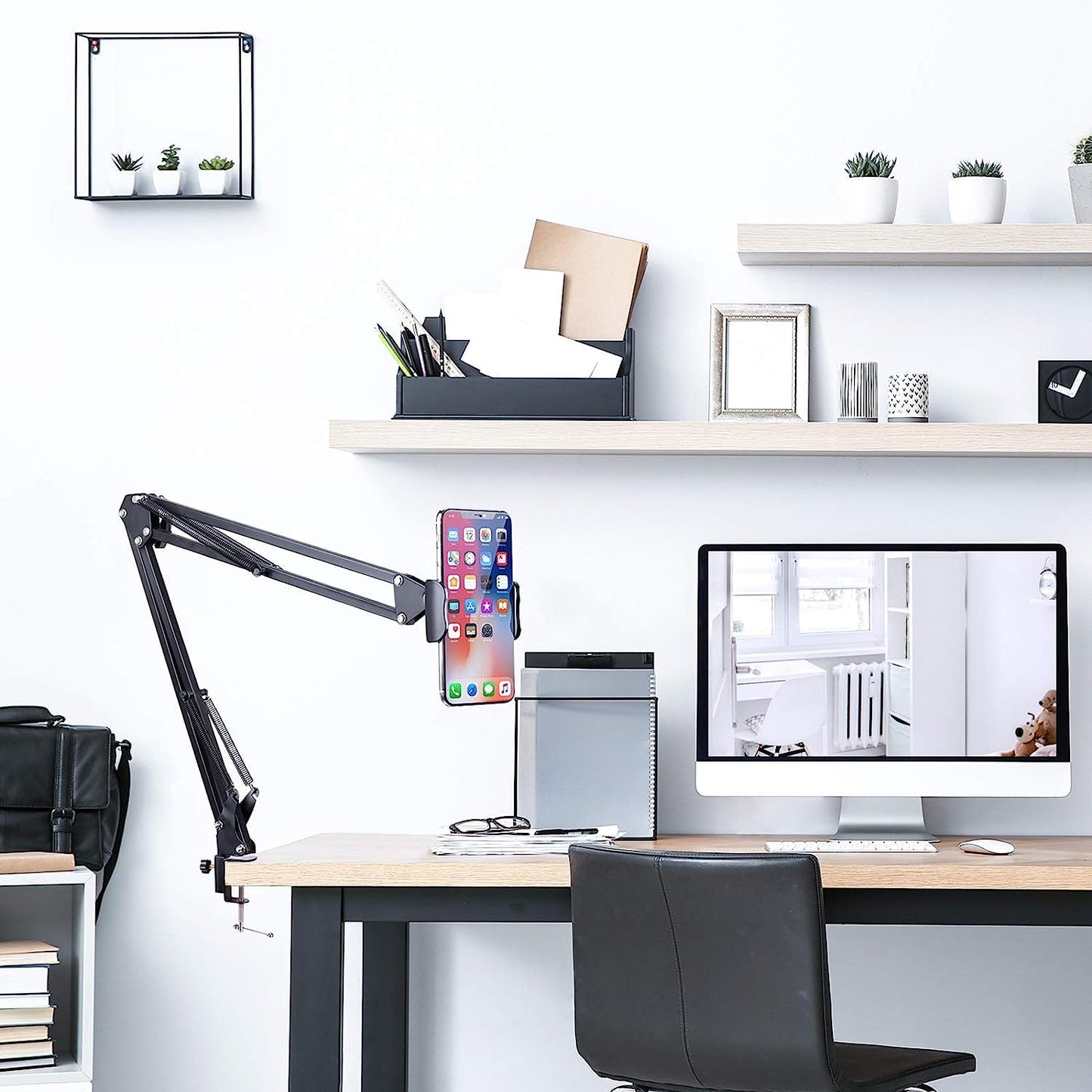 Overhead Video Stand Phone Holder  360° Adjustable Magic Arm for Desk, Bed & Content Creation