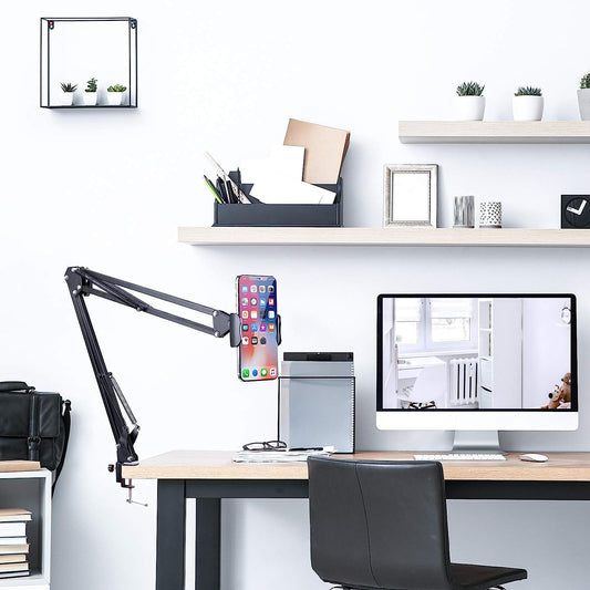 Overhead Video Stand Phone Holder  360° Adjustable Magic Arm for Desk, Bed & Content Creation